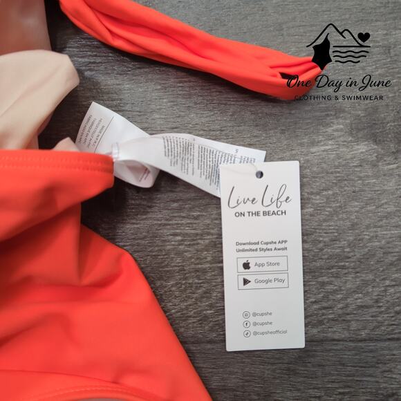 Cupshe V Neck Tie Back One Piece Swimsuit Size XL - Picture 2 of 5